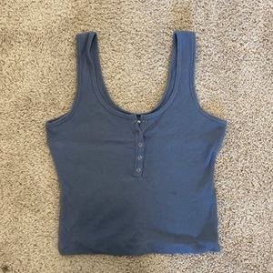 Cropped Henley Tank Top
